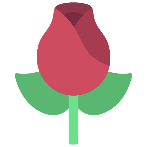 Rose flower Juicy Fish Flat icon