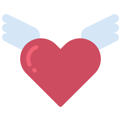 Heart wings Juicy Fish Flat icon