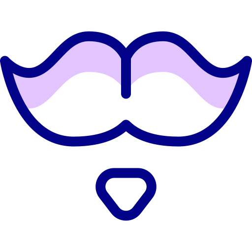 moustache Detailed Mixed Lineal color Icône