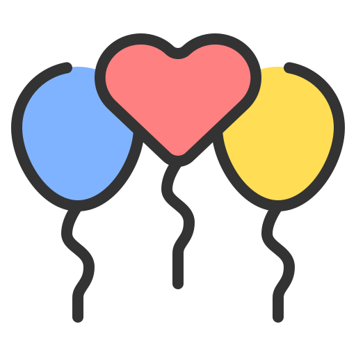 Heart balloon Generic Outline Color icon