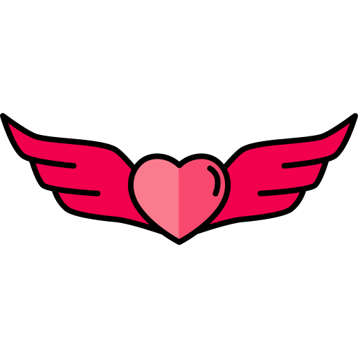 ハートの翼 Generic Outline Color icon