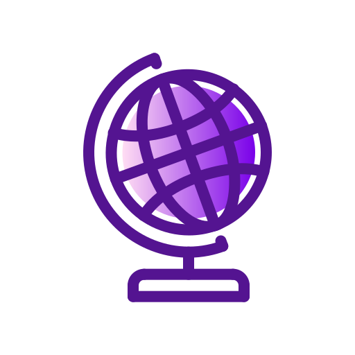 globe-raster Generic Outline Gradient icoon