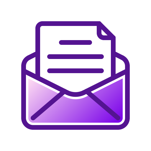 Open mail Generic Outline Gradient icon