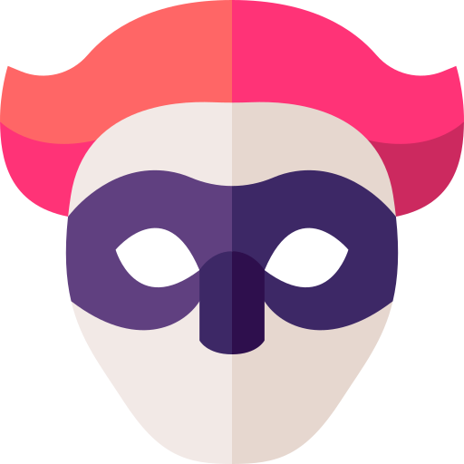 máscara de carnaval Basic Straight Flat icono