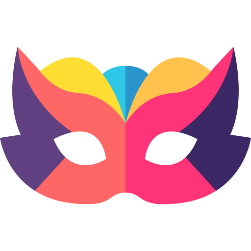 máscara de carnaval Basic Straight Flat icono