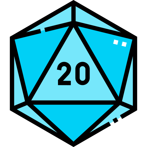 d20 Detailed Straight Lineal color icono