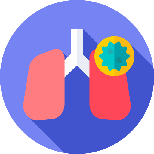 cáncer de pulmón Flat Circular Flat icono