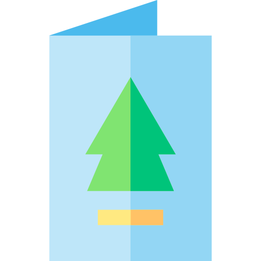 Рождественская открытка Basic Straight Flat иконка