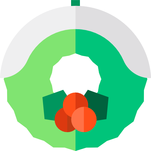 Christmas wreath Basic Straight Flat icon