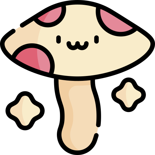 champignon Kawaii Lineal color Icône