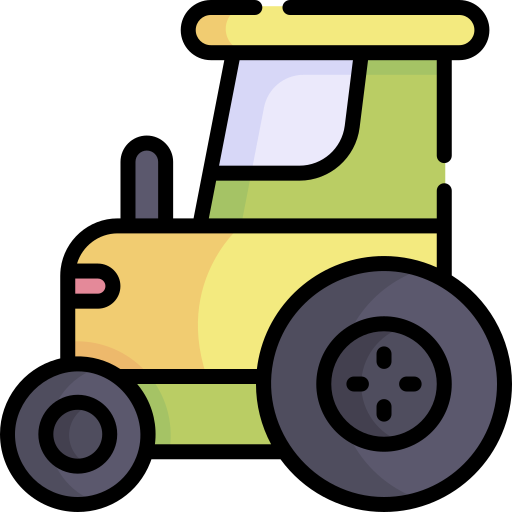 tracteur Kawaii Lineal color Icône