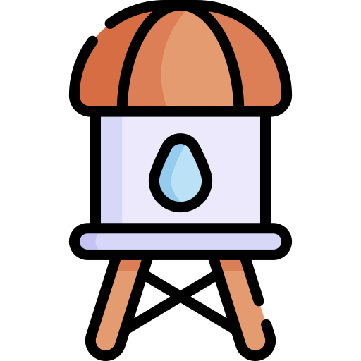 Водяная башня Kawaii Lineal color иконка
