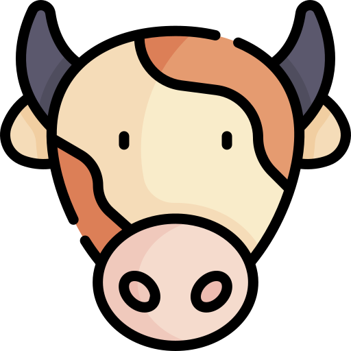 Корова Kawaii Lineal color иконка