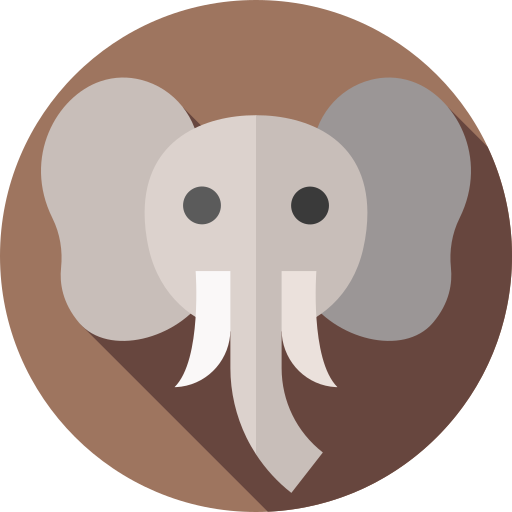 elefante Flat Circular Flat icona