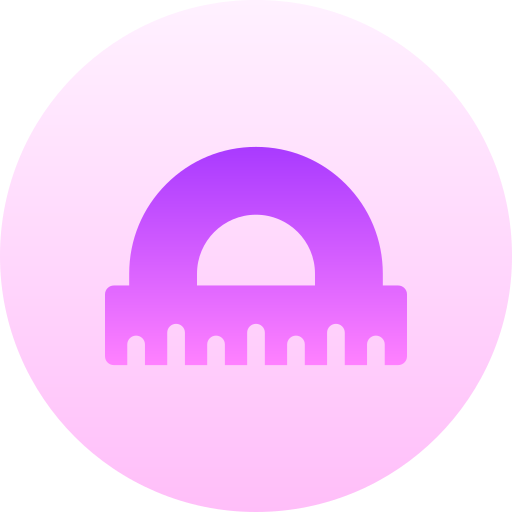 Protractor Basic Gradient Circular icon