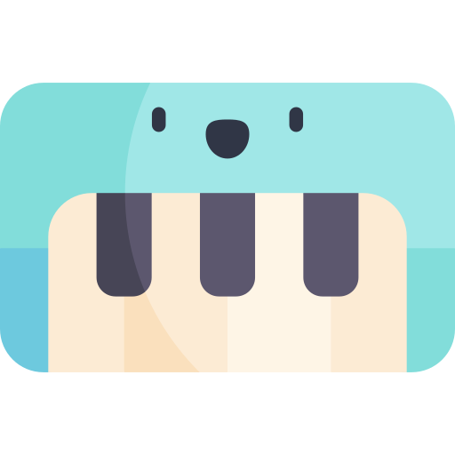 piano Kawaii Flat icoon