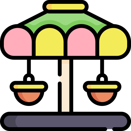 carrousel Kawaii Lineal color icoon