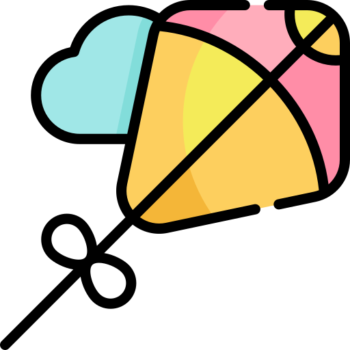 Kite Kawaii Lineal color icon