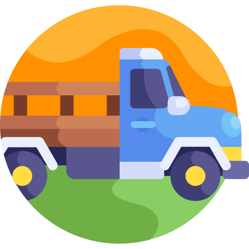 camioneta Detailed Flat Circular Flat icono