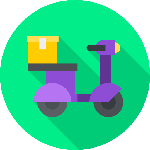 bicicleta de reparto Flat Circular Flat icono