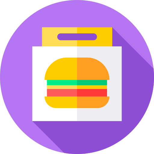 hamburguesa Flat Circular Flat icono