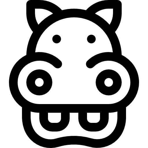 hipopótamo Basic Rounded Lineal icono