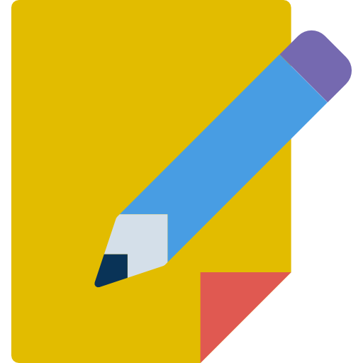 Pencil and paper Stockio Flat icon