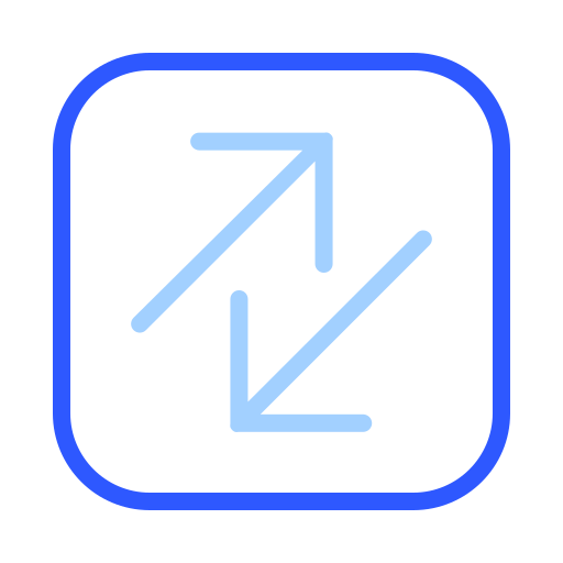 diagonale pijl Generic Blue icoon