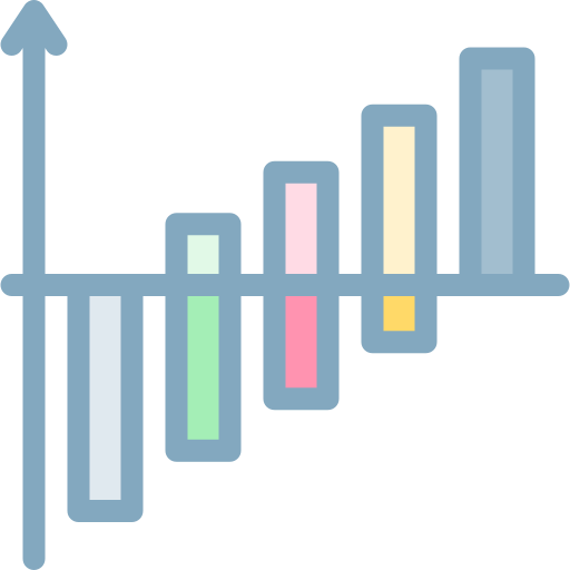 diagramme à bandes Detailed color Lineal color Icône