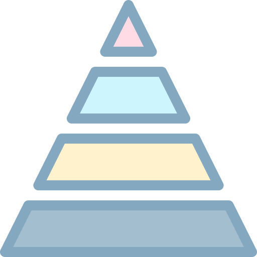 piramide grafiek Detailed color Lineal color icoon