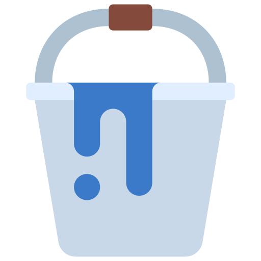 Water bucket Juicy Fish Flat icon