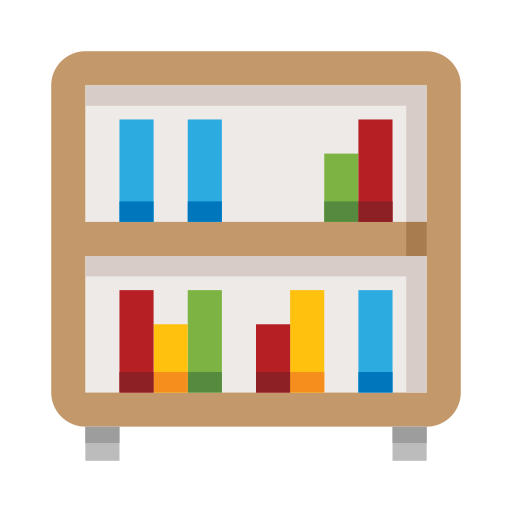 Bookshelf edt.im Lineal color icon