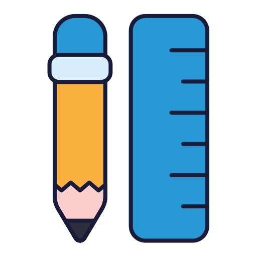 Ruler and pencil Generic Outline Color icon
