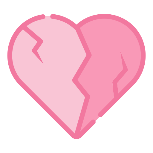 gebroken hart Generic Outline Color icoon