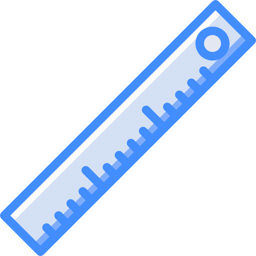 Ruler Basic Miscellany Blue icon