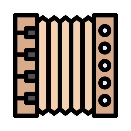 akordeon Vector Stall Lineal Color ikona