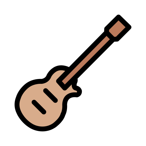 rock gitaar Vector Stall Lineal Color icoon