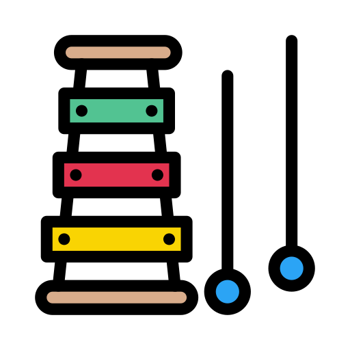 Xylophone Vector Stall Lineal Color icon