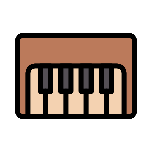 Piano keyboard Vector Stall Lineal Color icon