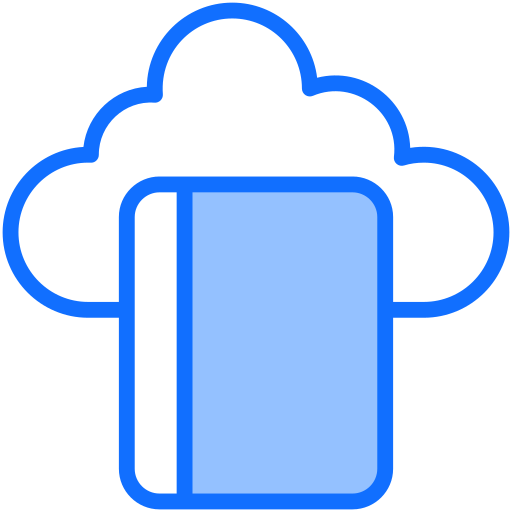 biblioteca en la nube Generic Blue icono
