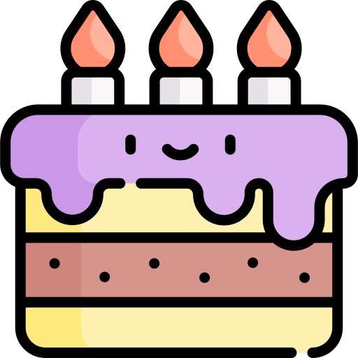 gâteau d'anniversaire Kawaii Lineal color Icône