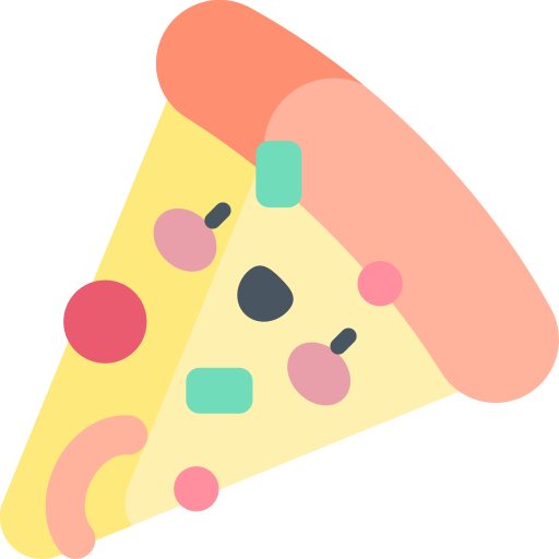 pizza Kawaii Flat Icône