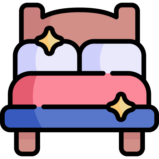 faça a cama Kawaii Lineal color Ícone