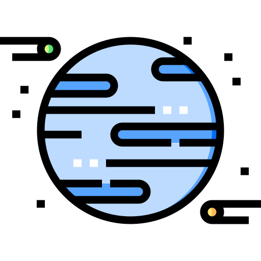 planeta Detailed Straight Lineal color ikona