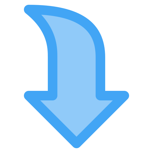 freccia in giù Generic Blue icona