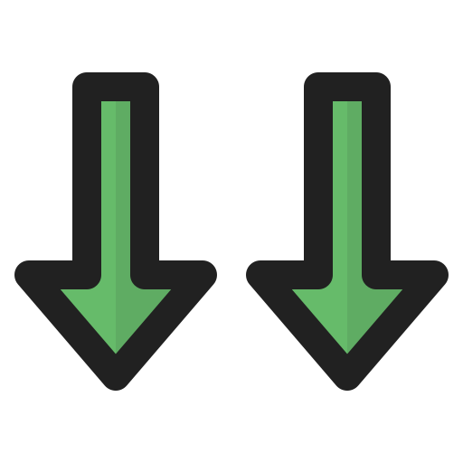 flecha doble Generic Outline Color icono