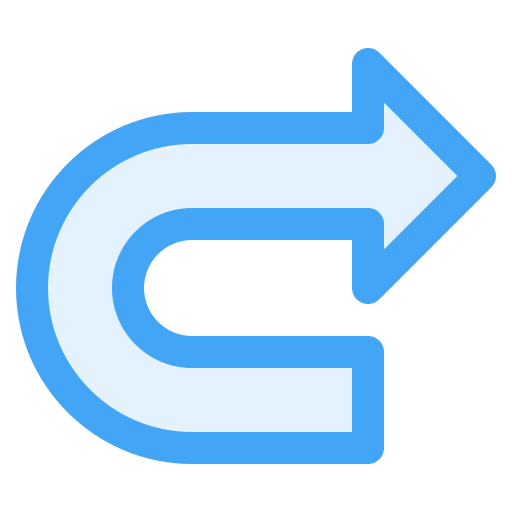 freccia curva Generic Blue icona