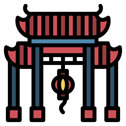 chinese tempel Generic Outline Color icoon