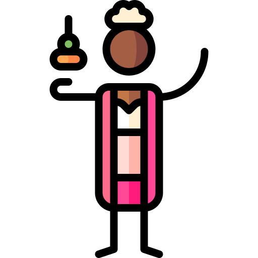 Woman Puppet Characters Lineal Color icon
