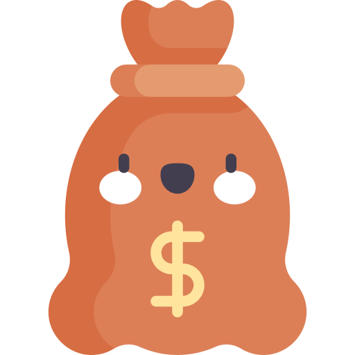 bolsa de dinero Kawaii Flat icono
